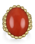 Coral Bezel Ring