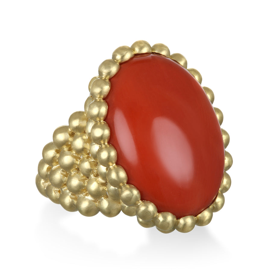 Coral Bezel Ring