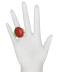 Coral Bezel Ring