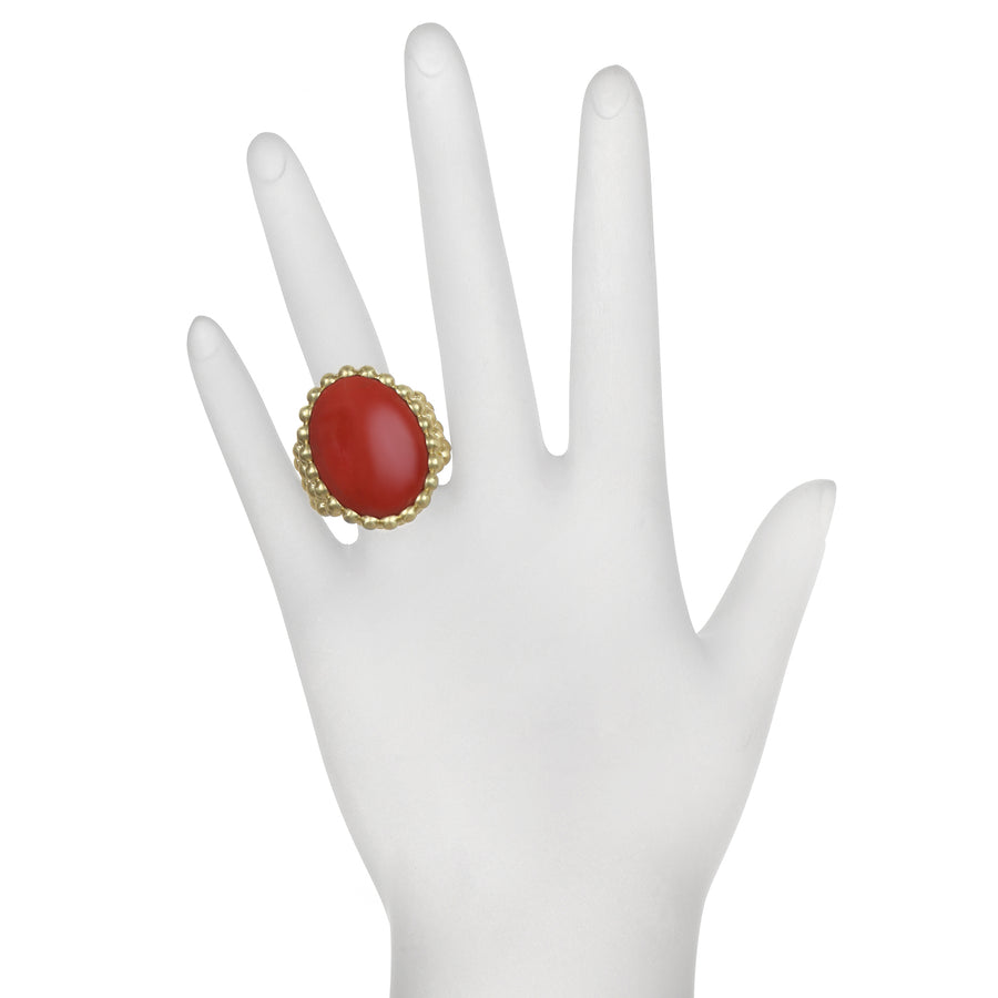 Coral Bezel Ring