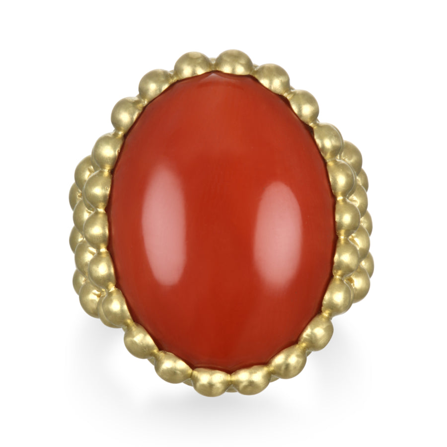 Coral Bezel Ring
