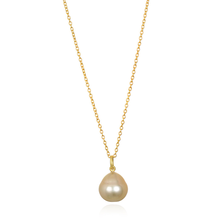 18 Karat Gold Golden South Sea Pearl Pendant Necklace