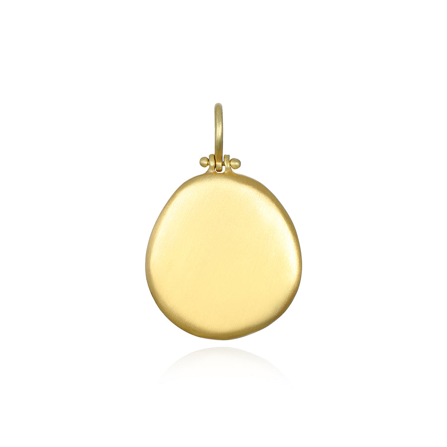 18 Karat Gold Hinged Dog Tag Pendant - Medium
