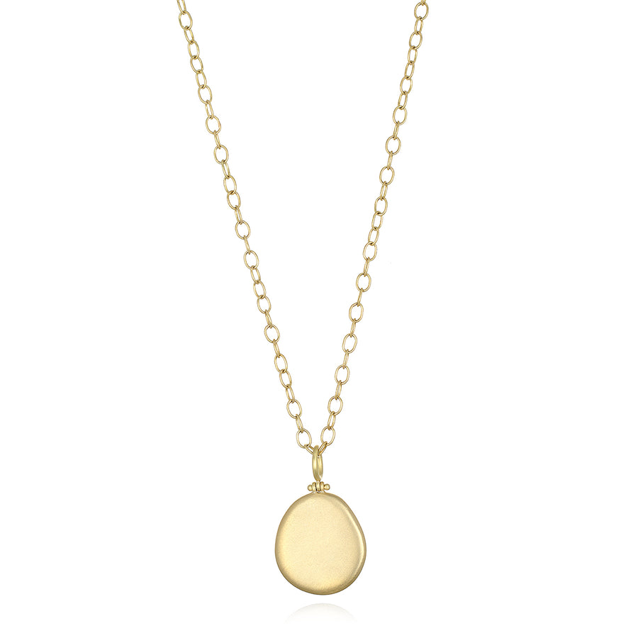 18 Karat Gold Hinged Dog Tag Pendant - Medium