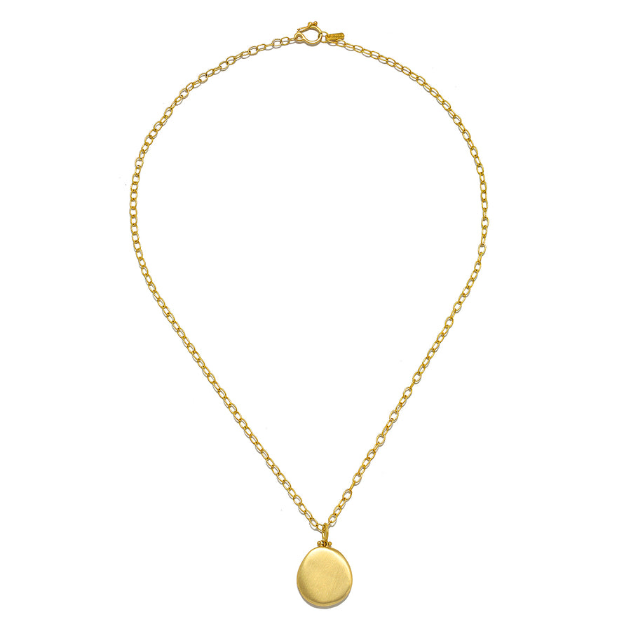 18 Karat Gold Hinged Dog Tag Pendant - Medium