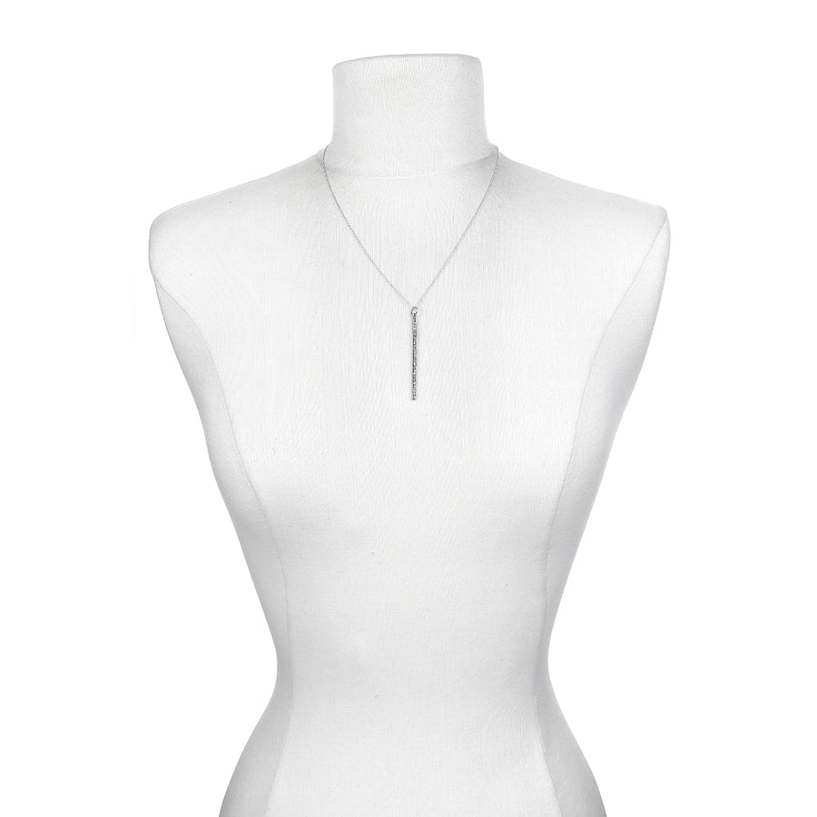 Platinum Milky Diamond Bar Pendant