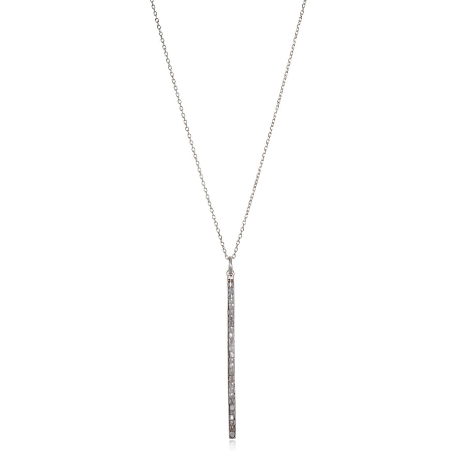 Platinum Milky Diamond Bar Pendant