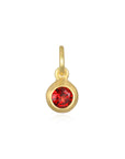 18 Karat Gold Bezel Set Colored Birthstone Charms