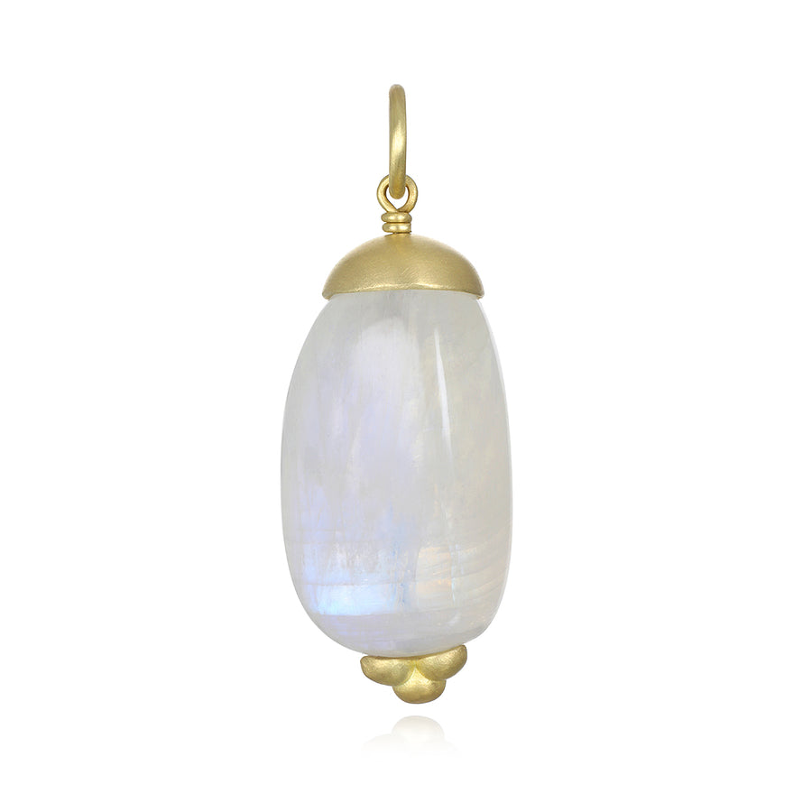18 Karat Gold Moonstone Nugget Pendant and Chain