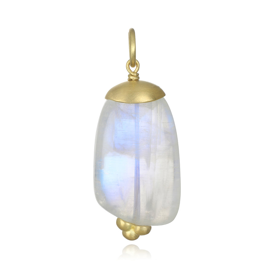 18 Karat Gold Moonstone Nugget Pendant and Chain