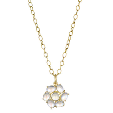 Rainbow Moonstone Daisy Pendant
