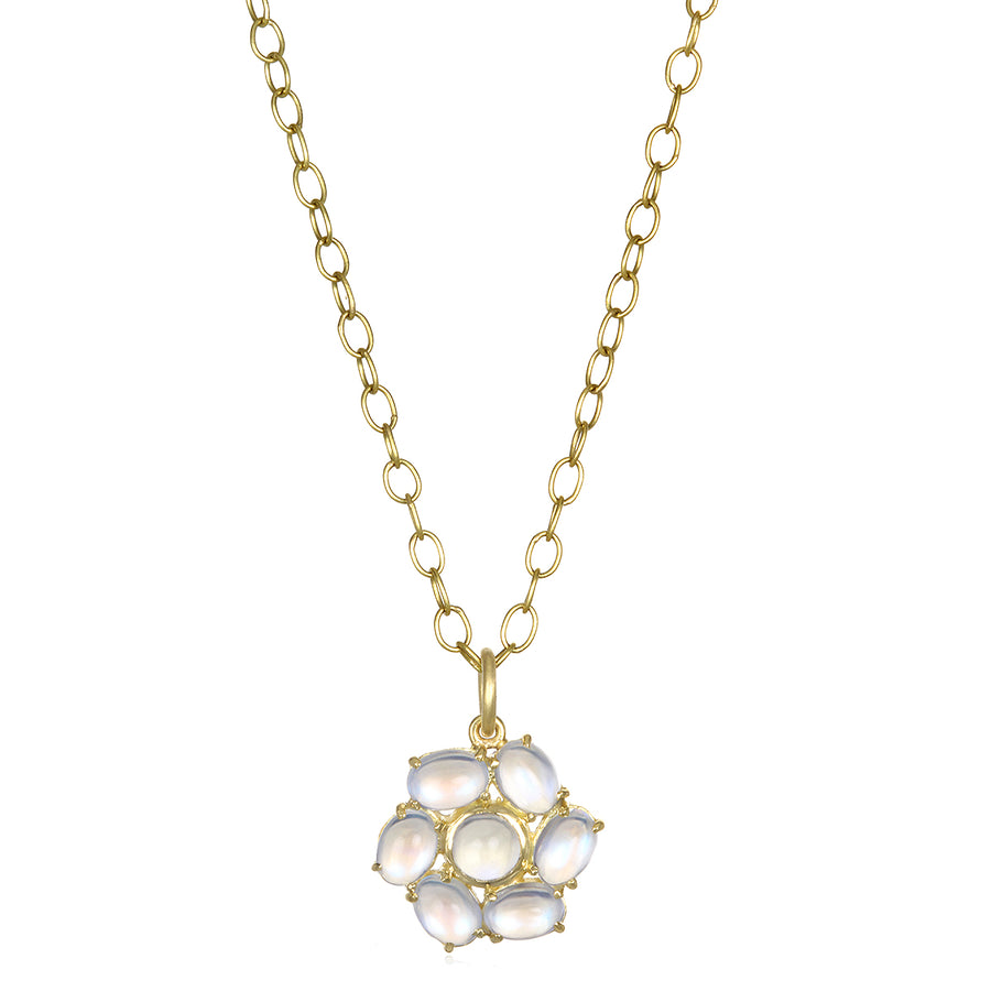 Rainbow Moonstone Daisy Pendant