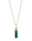 Blue Green Tourmaline Bar Pendant