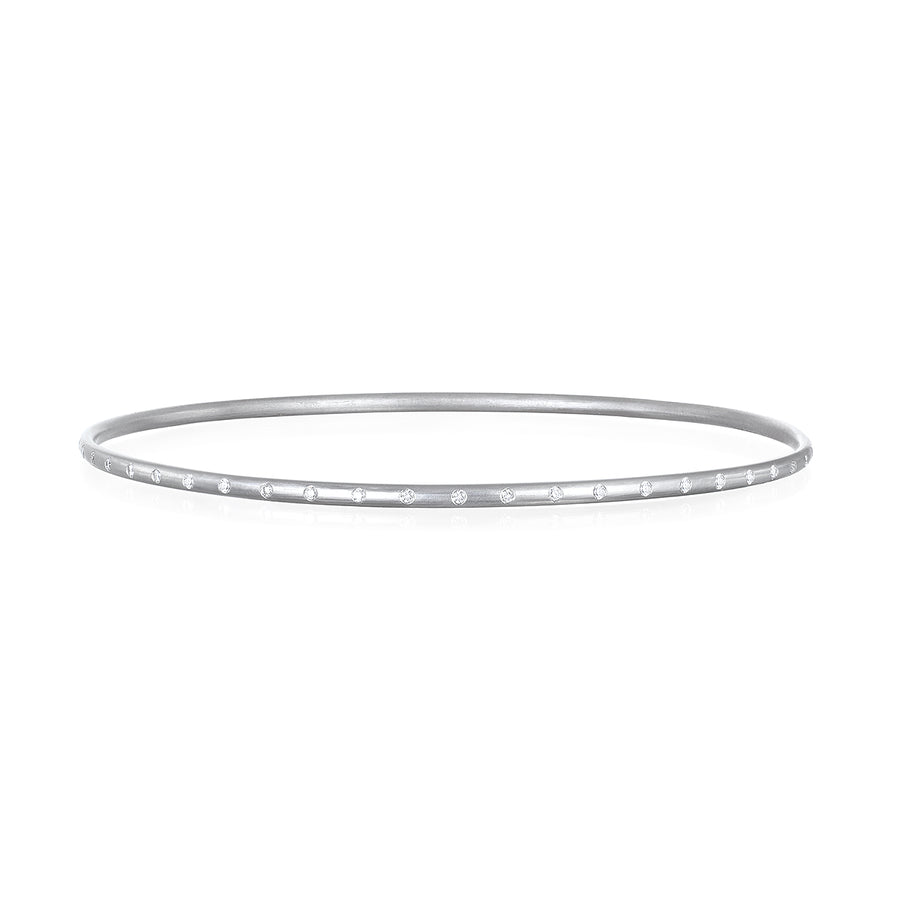 Platinum Burnished Diamond Bangle