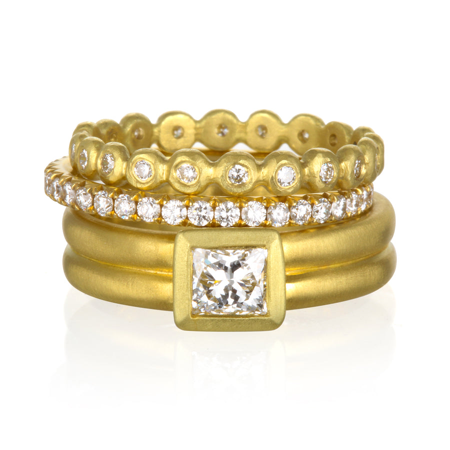 18 Karat Gold Princess Cut Diamond Ring