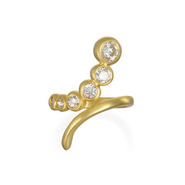 18 Karat Gold Diamond Comet Ring