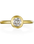 18 Karat Gold Round Brilliant Cut Diamond Solitaire Ring .71 Cts
