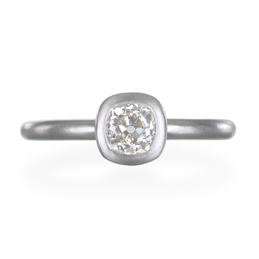 Platinum Old Mine Cut Diamond Solitaire Ring