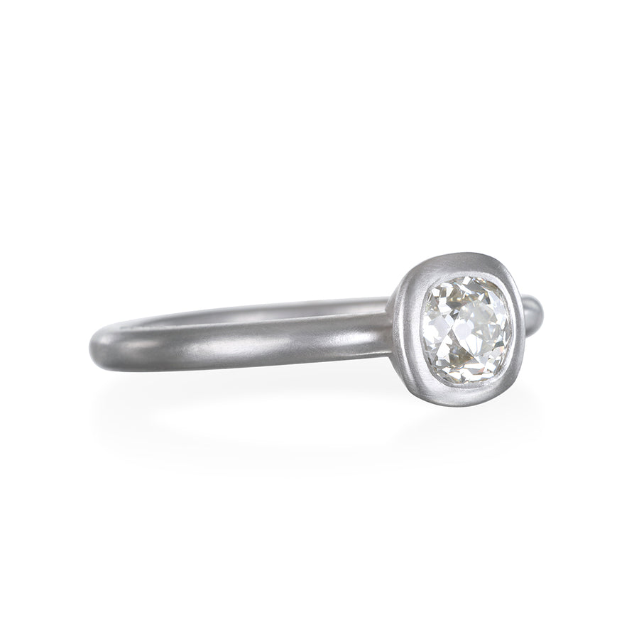 Platinum Old Mine Cut Diamond Solitaire Ring