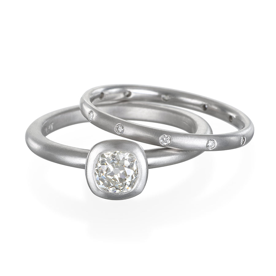Platinum Old Mine Cut Diamond Solitaire Ring
