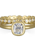 18 Karat Gold Cushion Cut Diamond Engagement Ring