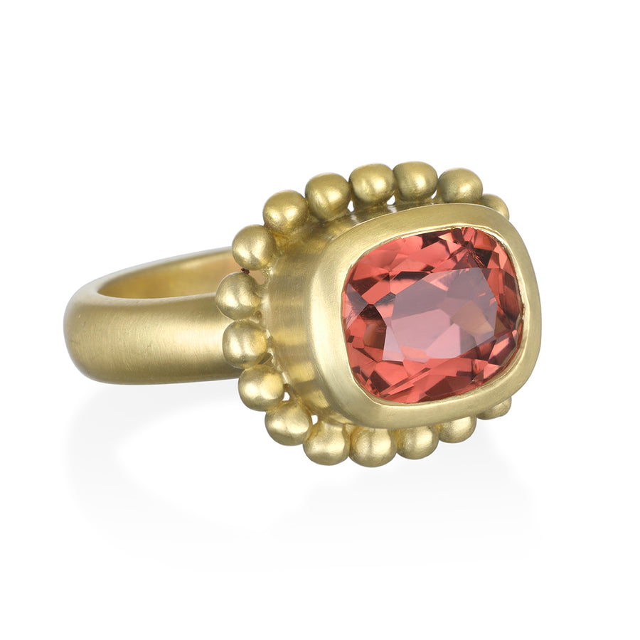Antique Cushion Pink Tourmaline Ring