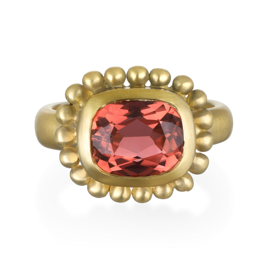Antique Cushion Pink Tourmaline Ring