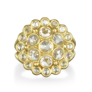 18 Karat Gold Rosecut Diamond Dome Ring