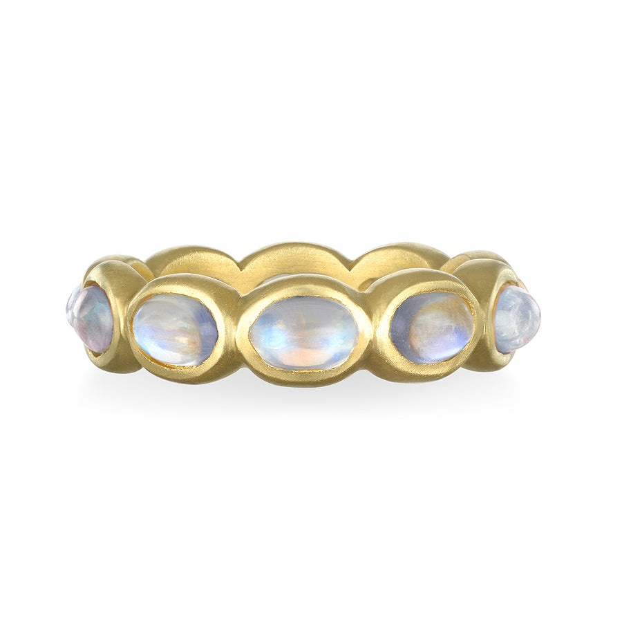 18 Karat Gold Ceylon Moonstone Eternity Band
