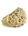 18 Karat Gold Milky Diamond Dome Ring