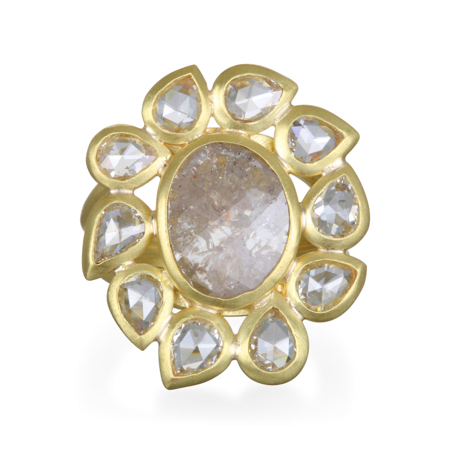 Diamond Slice Sunflower Ring