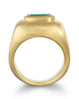 18 Karat Gold Colombian Emerald Dome Ring