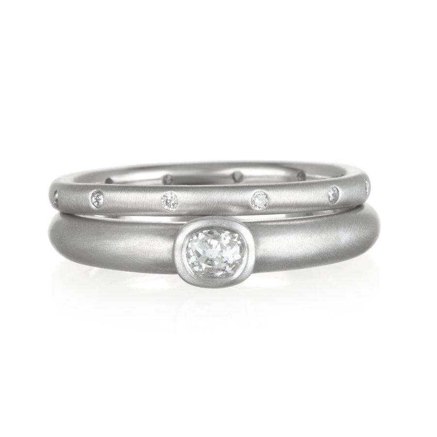European Cut Solitaire Diamond Ring