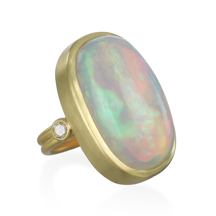 Ethiopian Opal Ring with Diamonds