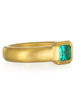 22 Karat Gold Colombian Emerald Bezel Ring