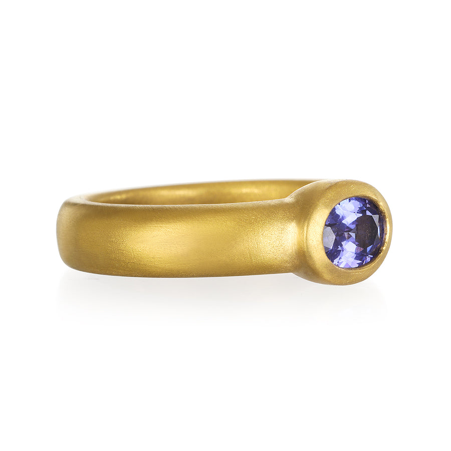 22 Karat Gold Tanzanite Bezel Ring