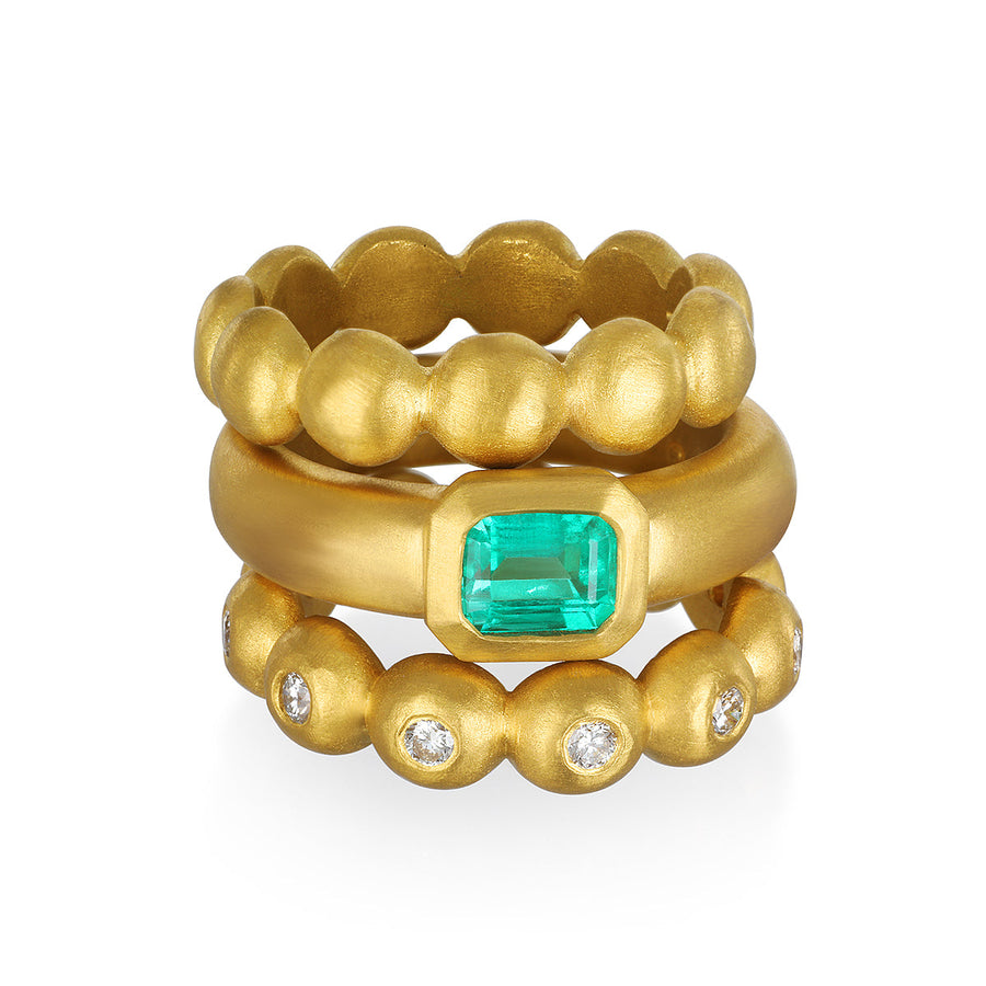 22 Karat Gold Colombian Emerald Bezel Ring