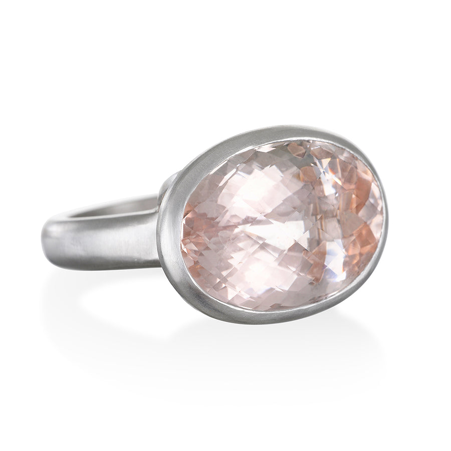 Platinum Morganite Cocktail Ring