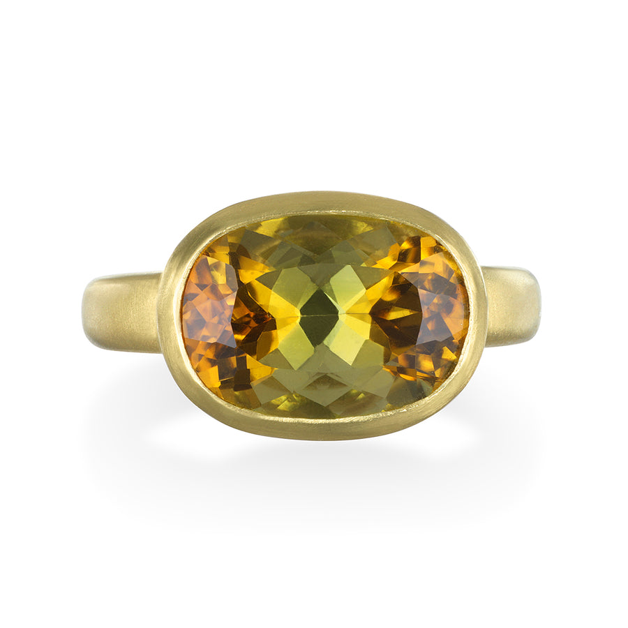 Yellow-Olive Tourmaline Ring