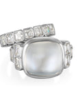 Platinum Burmese Moonstone Diamond Ring