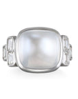 Platinum Burmese Moonstone Diamond Ring
