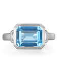 Platinum Aquamarine Diamond Ring