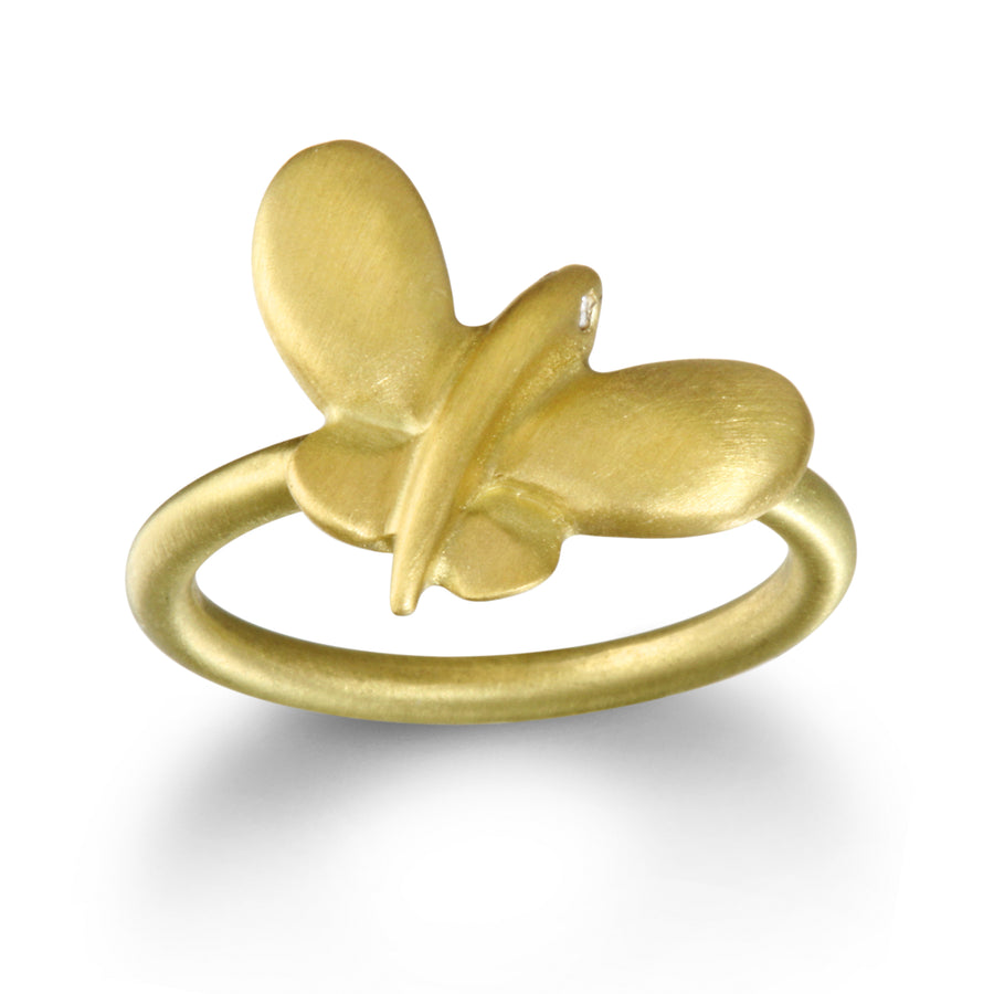 18 Karat Gold Diamond Butterfly Ring
