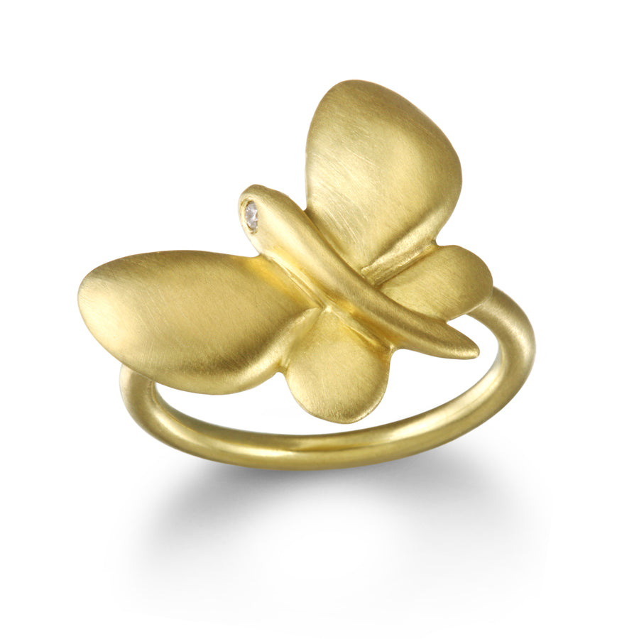 18 Karat Gold Diamond Butterfly Ring