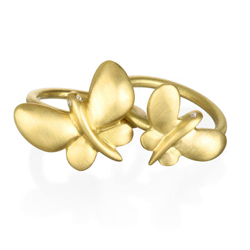 18 Karat Gold Diamond Butterfly Ring