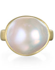 18 Karat Gold Cream Baroque Freshwater Pearl Ring
