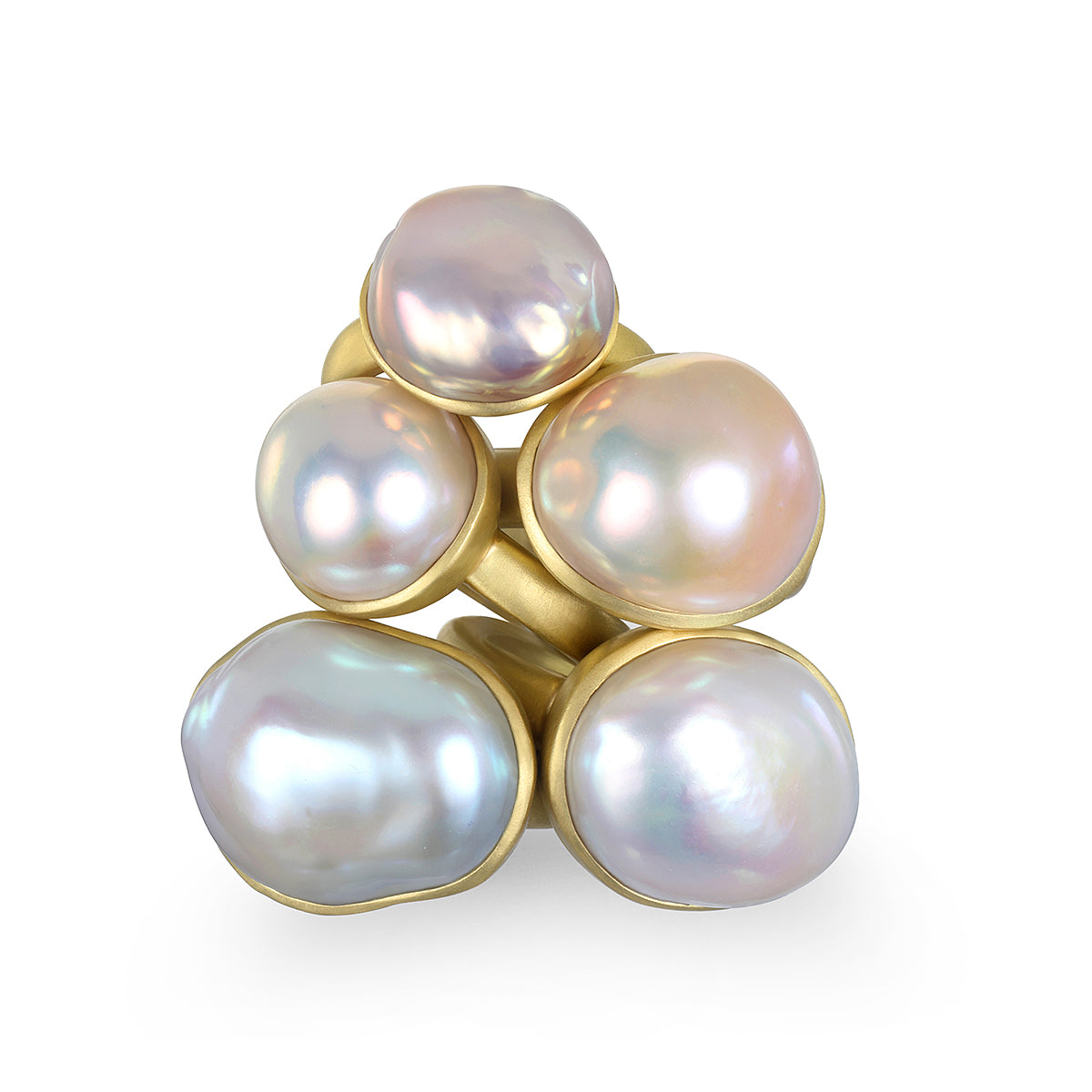 ☆BIG FAUX-PEARL RING/KIMHEKIM☆ Amazon.com: Aimimier Boho Vintage Big Flower Crystal Pearl