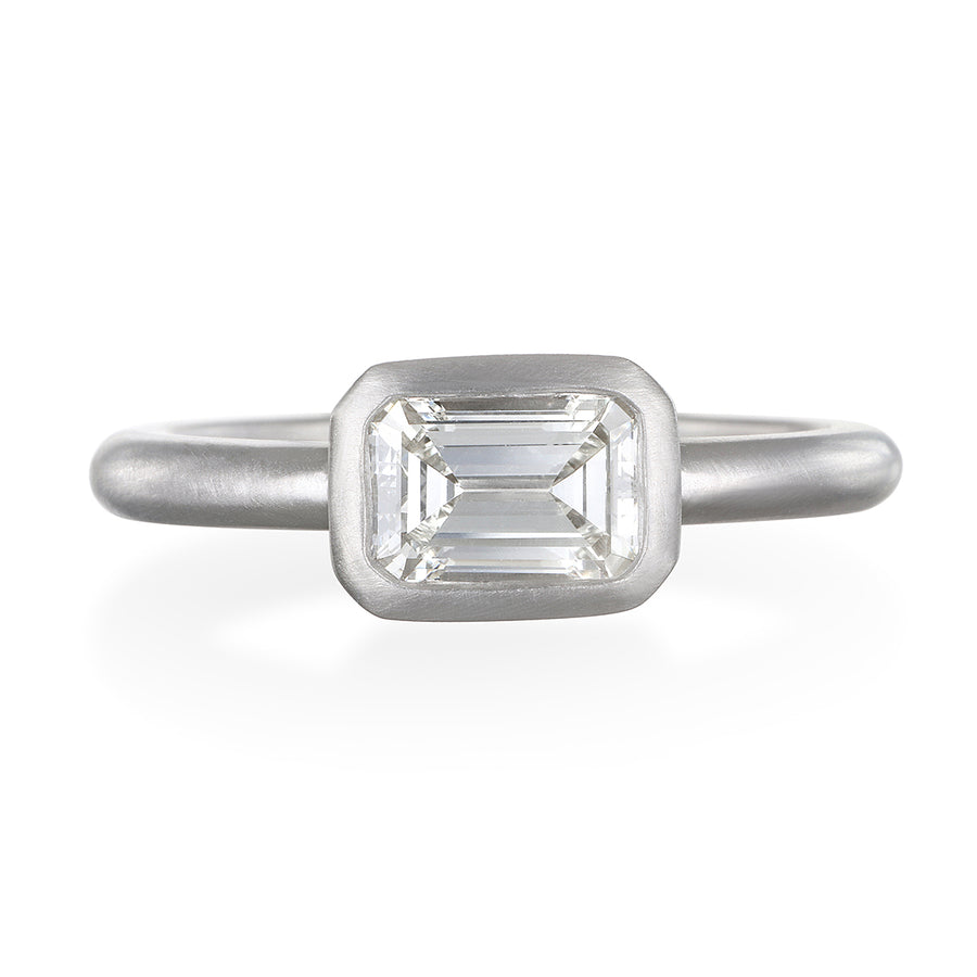 Platinum Emerald Cut Diamond Ring