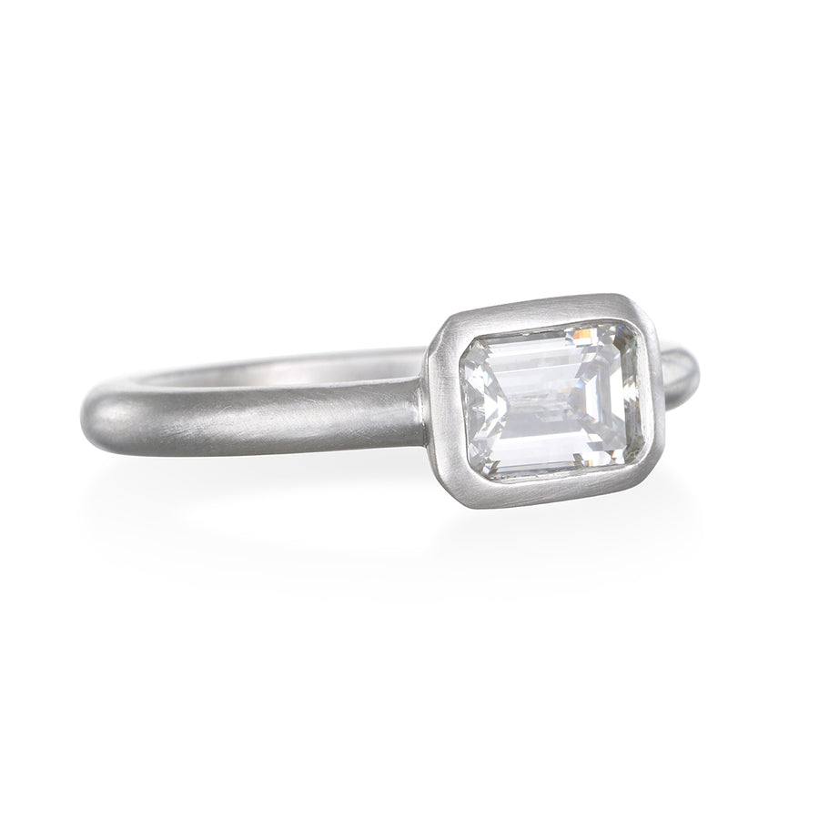 Platinum Emerald Cut Diamond Ring