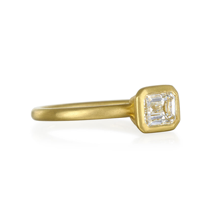 18 Karat Gold Emerald Cut Diamond Ring